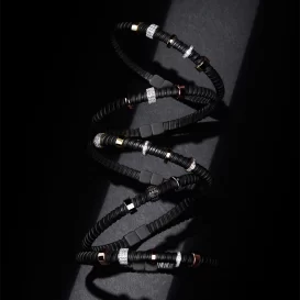 Pulseras titanio y brillantes