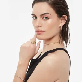 Choker en oro amarillo 18k y brillantes