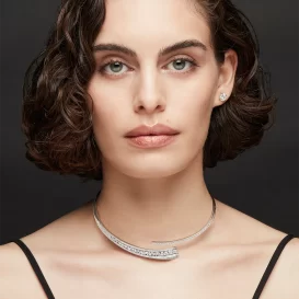 Like Unique de Crivelli choker en oro blanco italiano 18k con full pavee de brillantes en distintos cortes