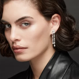 Aros en oro blanco 18k y brillantes